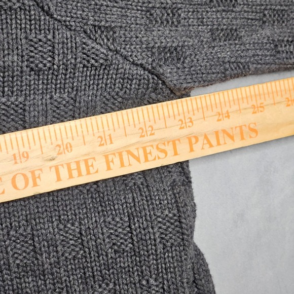 Carbon 2 Cobalt Hoodie Mens XL Gray Chunky Knit Textured Sweatshirt Drawstrings - Picture 4 of 9